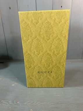 Gucci Yellow-Green Patterned Decorative (Empty Shoe) Box - Like New